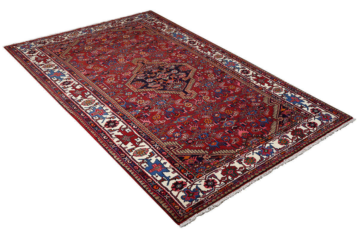 TEPPICH Assadabad Rot 248/137 cm Schurwolle - Rot, Textil (137/248cm) - Looma