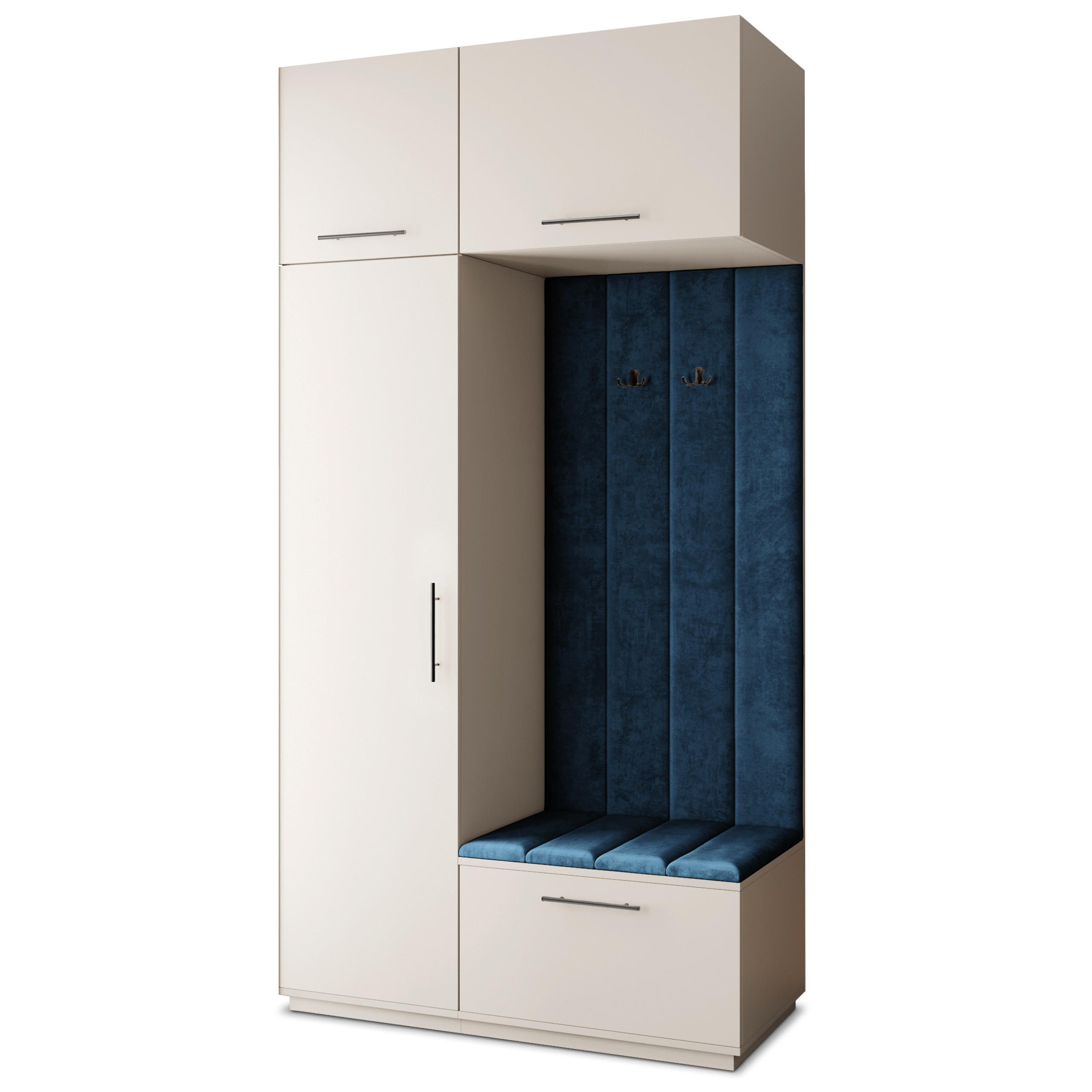 Masseno Garderobenschrank Kaschmir, Blau 120x240x60 cm