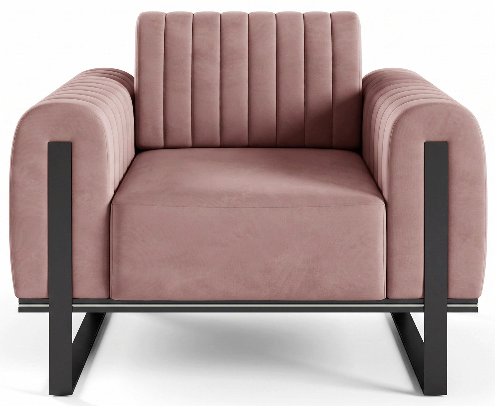 SESSEL Parissa 106 cm - Pink/Schwarz, Holz/Metall (106/79/92cm) - Selsey