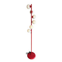 STEHLEUCHTE Orbion 148 Cm - Rot, Metall (30/30/148cm) - Bamyum