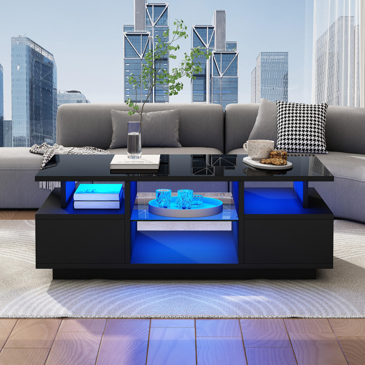 COUCHTISCH Schwarz - Schwarz, Holzwerkstoff (100/50/36cm)