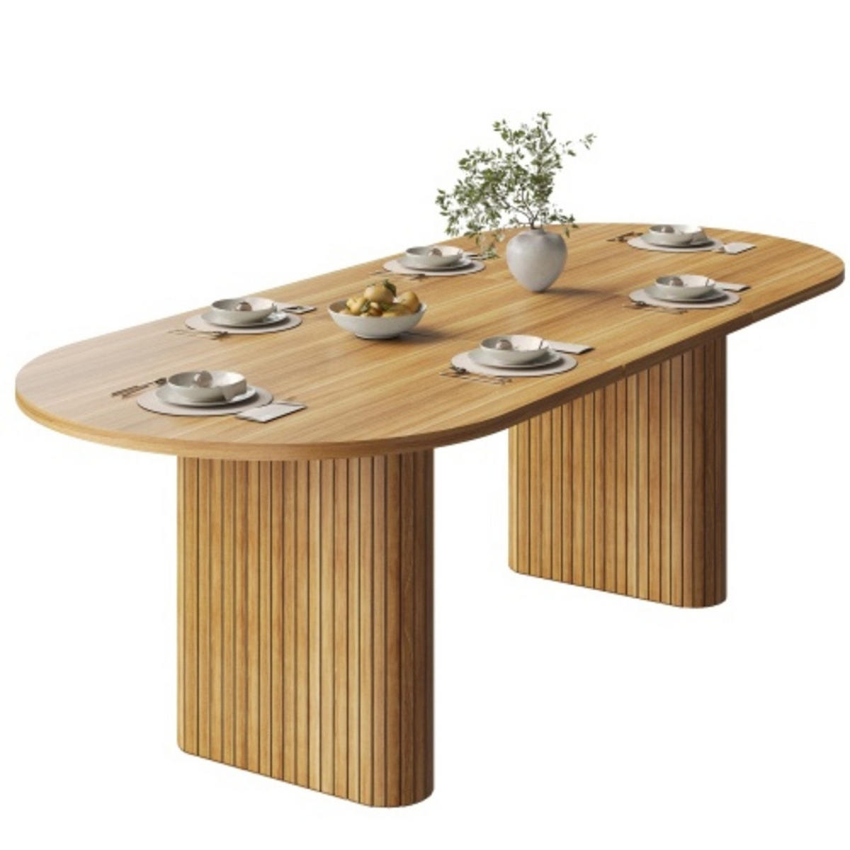 ESSTISCH Ausziehbarer120-160×80×75,5 cm aus MDF und Metall mit strukturierten Metallbeinen, braun - Braun, Holzwerkstoff (160/80/75.5cm) - Luhomfu