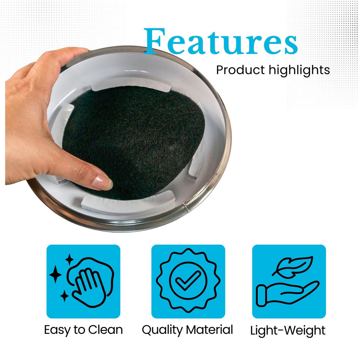 MÜLLEIMER Eisen inkl. 1 Kohlefilter 21.5 / 19 / 20.5 cm - Weiß, Metall (19/20.5/21.5cm) - Intirilife
