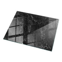 TISCHPLATTE 120x80 cm Marmoriert mit Aderung - Schwarz, Glas (0.4/120/80cm) - TULUP