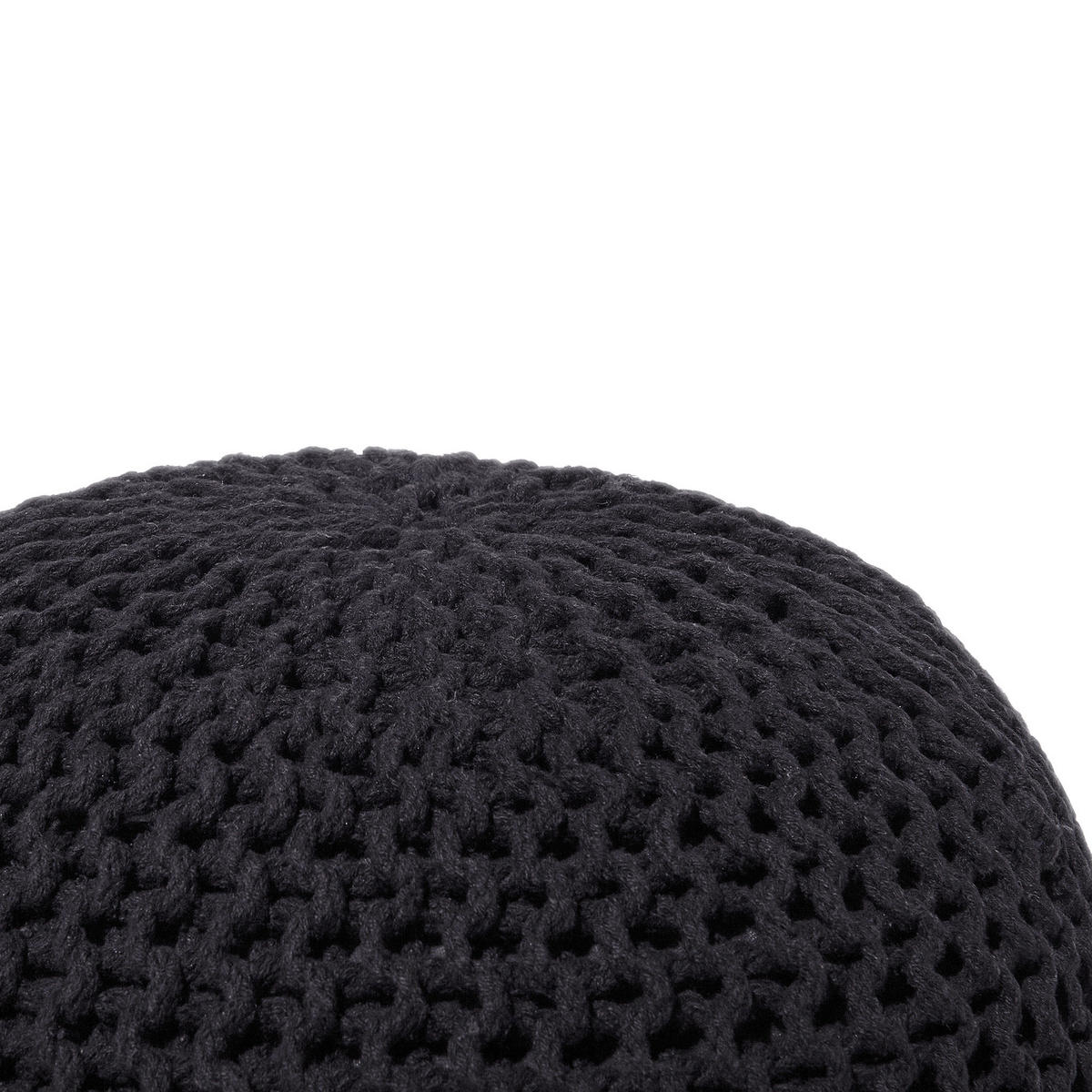 POUF Conrad 50/50/35 cm - Schwarz, Naturmaterialen/Textil (50/35/50cm) - Beliani