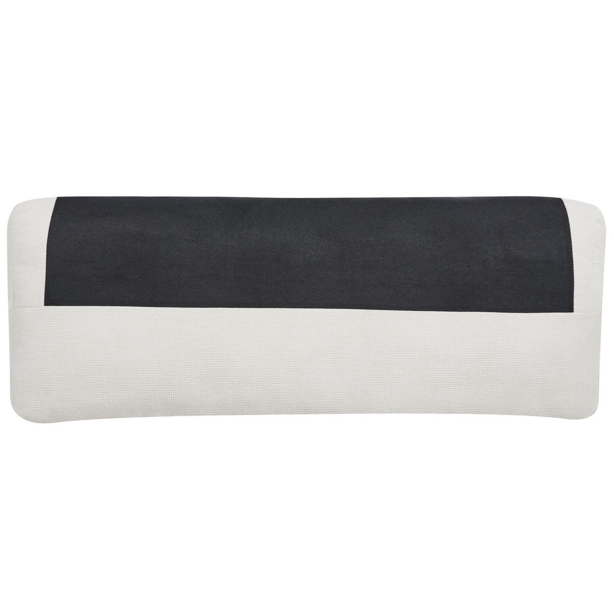 3-SITZER-ECKSOFA cremeweiß rechtsseitig Maloy - Schwarz/Weiß, Textil (272/189cm) - Beliani