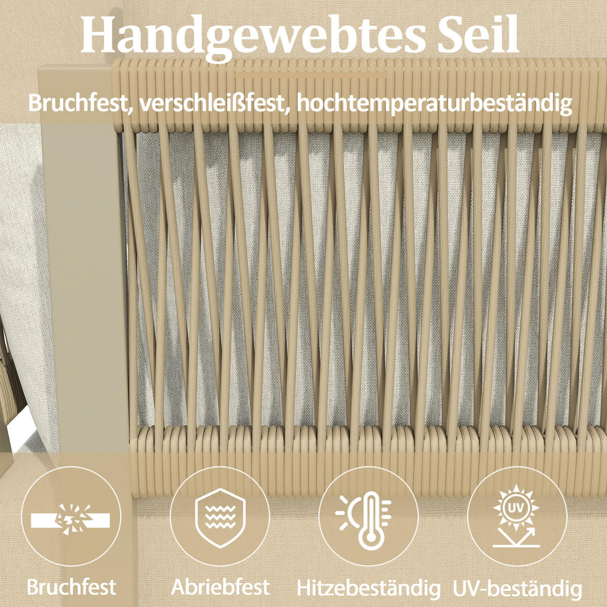 GARTENMÖBEL-SET, 2 Relaxbetten, Kippfunktion bis 55°, Beige - Beige, Textil - FLIEKS