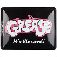 BLECHSCHILD 15/20 cm Grease It's the word! - Multicolor, Metall (20/15/0.5cm) - Nostalgic-Art