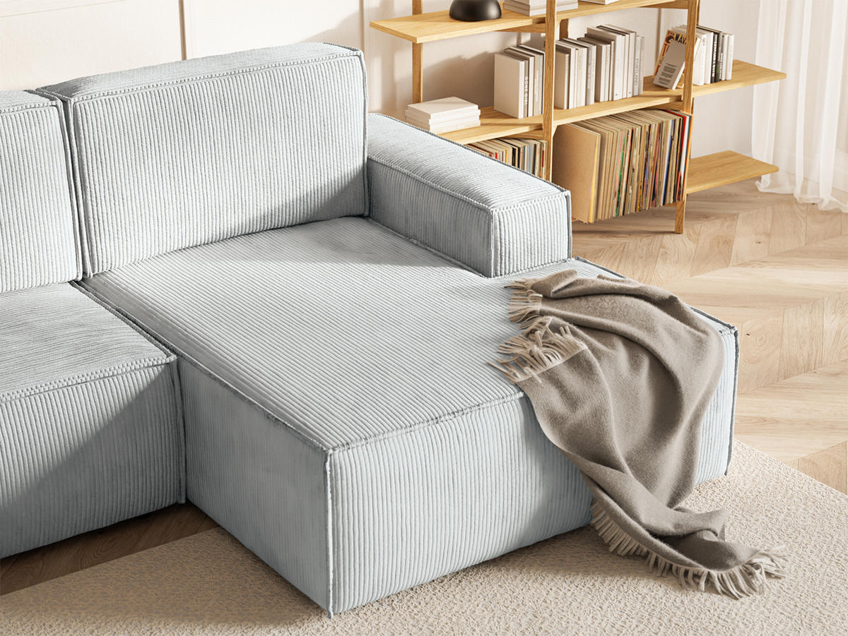 ECKSOFA Kokko mit Schlaffunktion, Blaugrau - Blaugrau, Textil (267/167cm) - Fedve