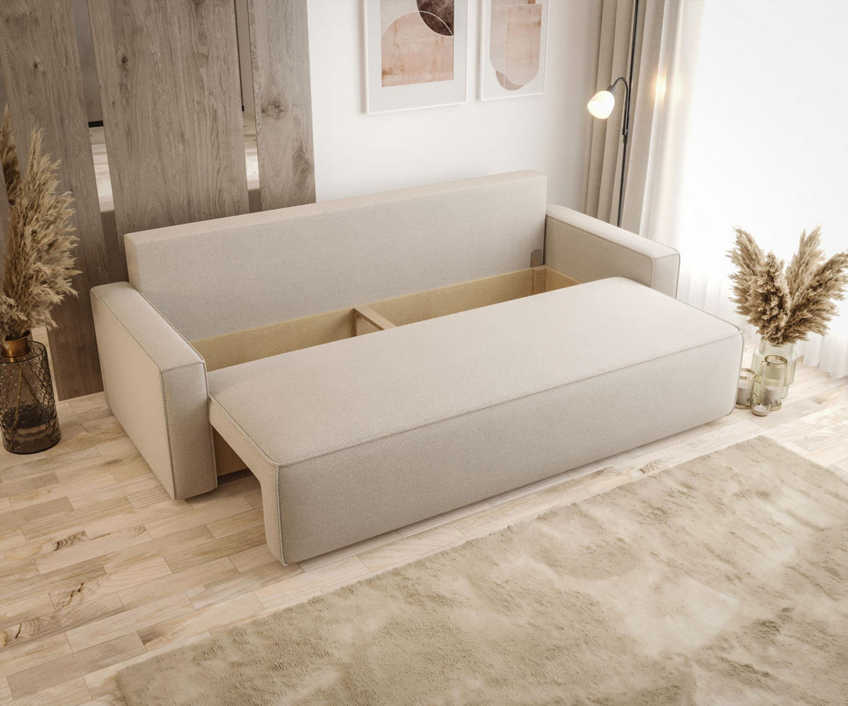 SOFA mit Schlaffunktion SAVIO Quelle 37 - Dunkelgrün, Textil (232/90/90cm) - Bedante