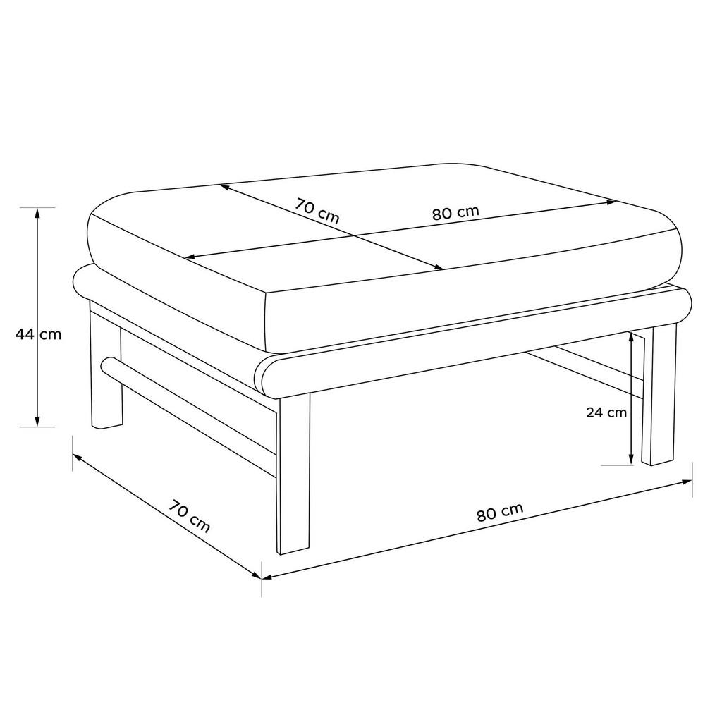 Thumbnail - Konsimo® Gartenlounge-Hocker, Beige, Holz, Textil, 70x42x80 cm, Gartenmöbel, Gartenstühle, Gartenhocker