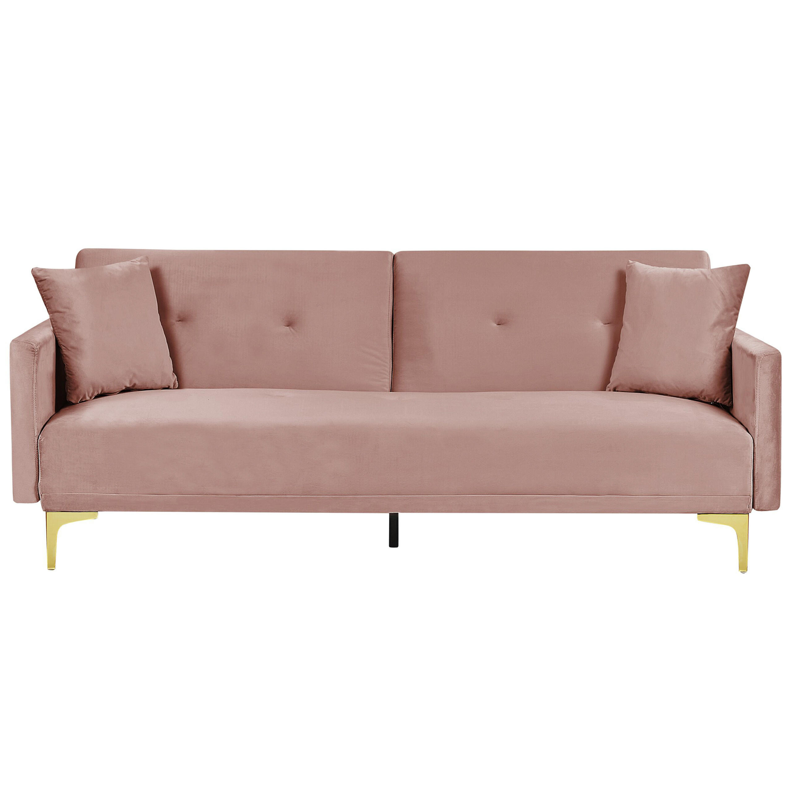 3-SITZER-SCHLAFSOFA Samtstoff Rosa Lucan - Pink, Textil (190/75/90cm) - Beliani