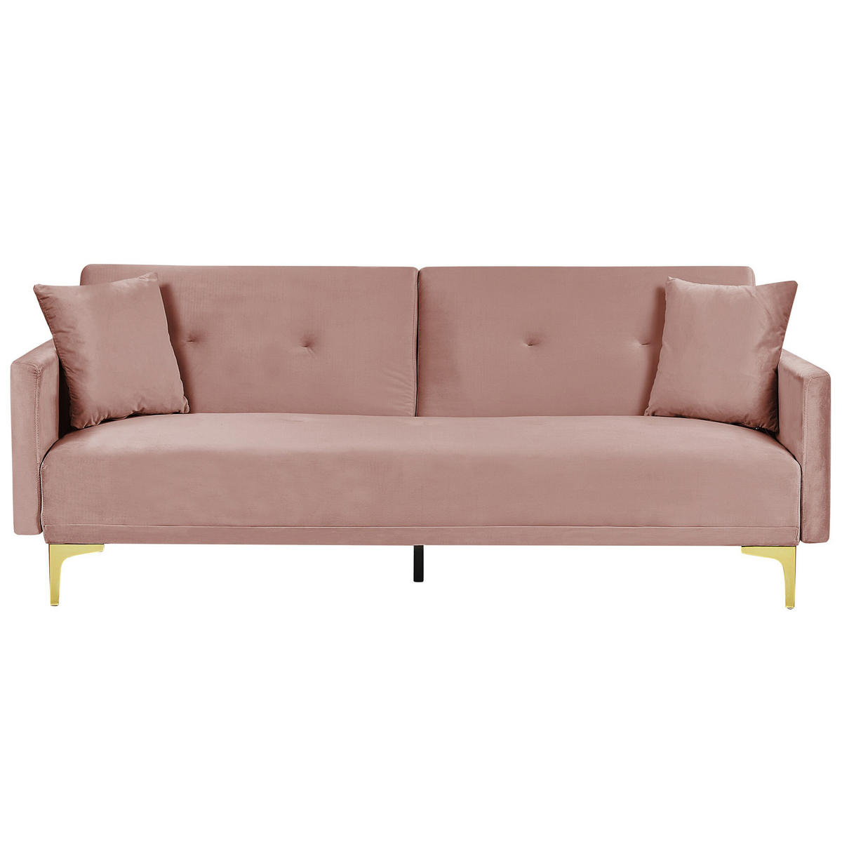 3-SITZER-SCHLAFSOFA Samtstoff Rosa Lucan - Pink, Textil (190/75/90cm) - Beliani