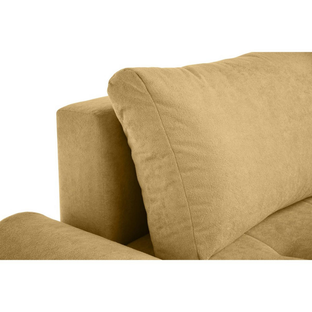 WOHNLANDSCHAFT Costa U Gelb, Velours - Gelb/Schwarz, Kunststoff/Textil (367/80/169cm) - Beautysofa