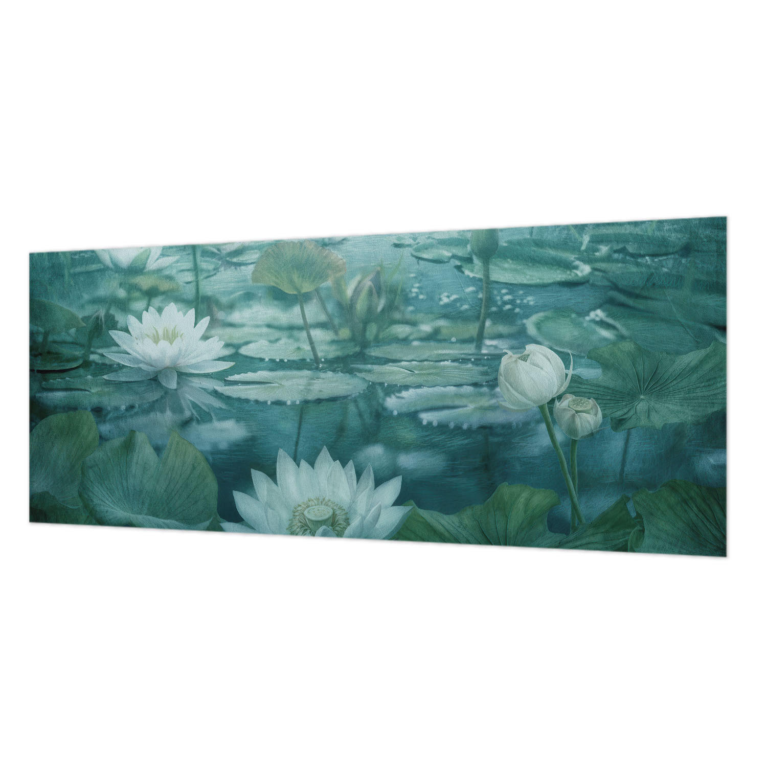 FOTOTAPETE 250x104 cm - Wasserblumen - Schwarz, Textil (250/104cm) - Wallfluent