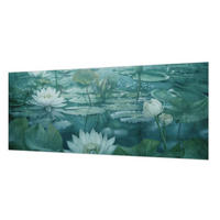 FOTOTAPETE 250x104 cm - Wasserblumen - Schwarz, Textil (250/104cm) - Wallfluent