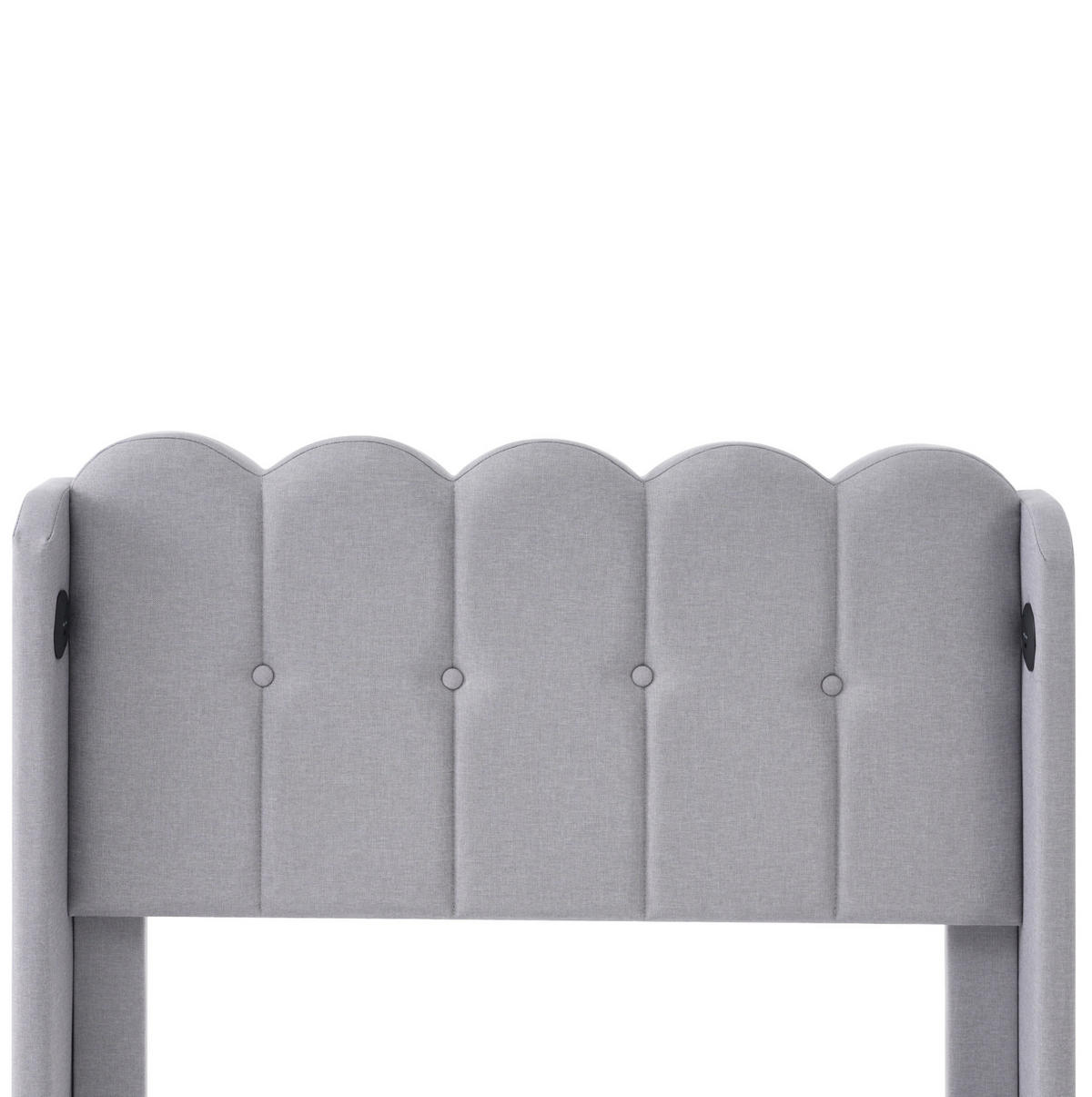 POLSTERBETT 90/200 cm aus Leinen mit USB- und Typ-C-Ladefunktion Grau - Grau, Textil (90/200cm) - Modenvie
