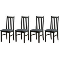 ESSZIMMERSTUHL - 4er-Set Bos 10 schwarz hygge 96 - Dunkelgrau/Schwarz, Holz (43/94/40cm) - Leaf Design