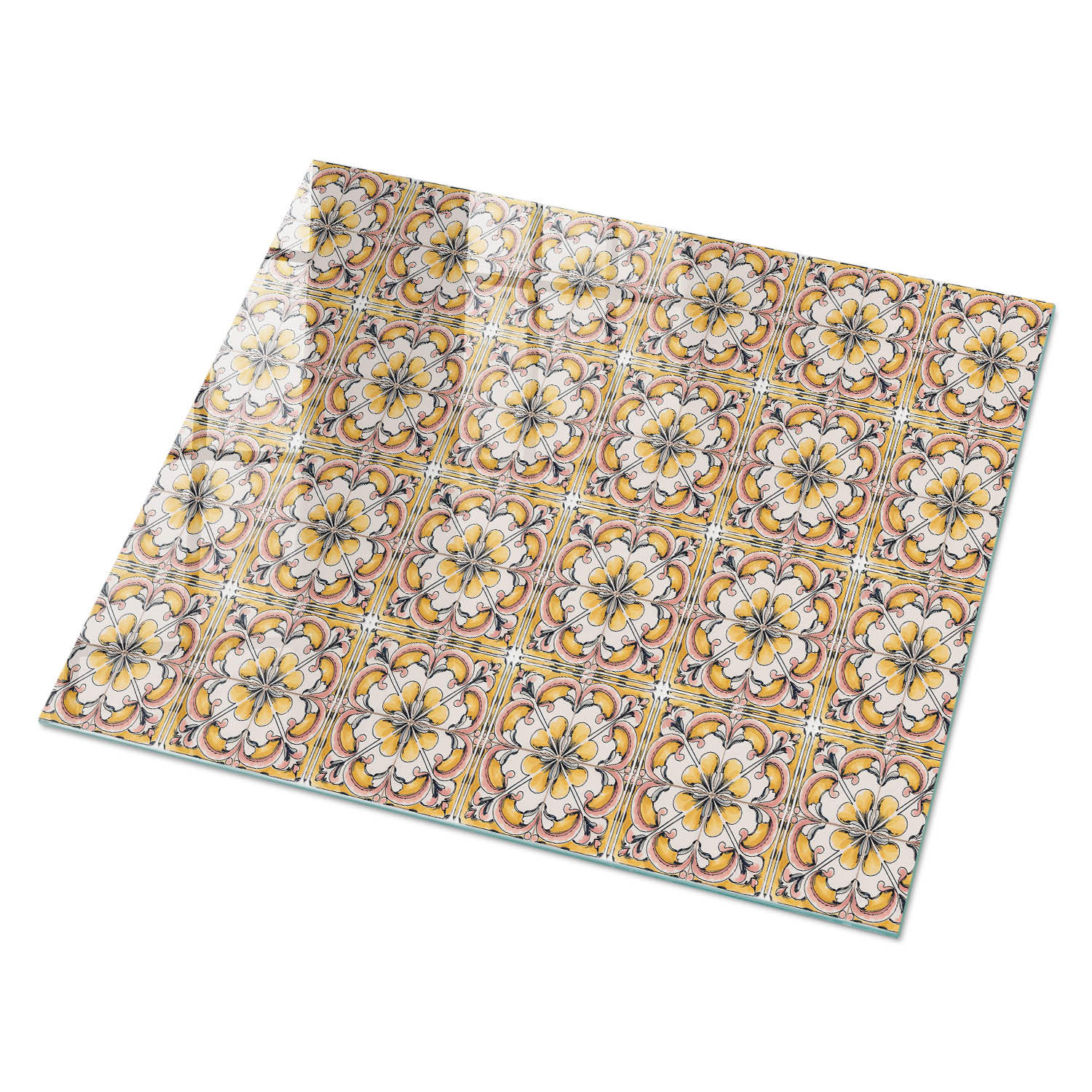 GLASPLATTE 80x60 cm – Blumenmuster - Violett, Glas (0.4/80/60cm) - ArtPrintCave