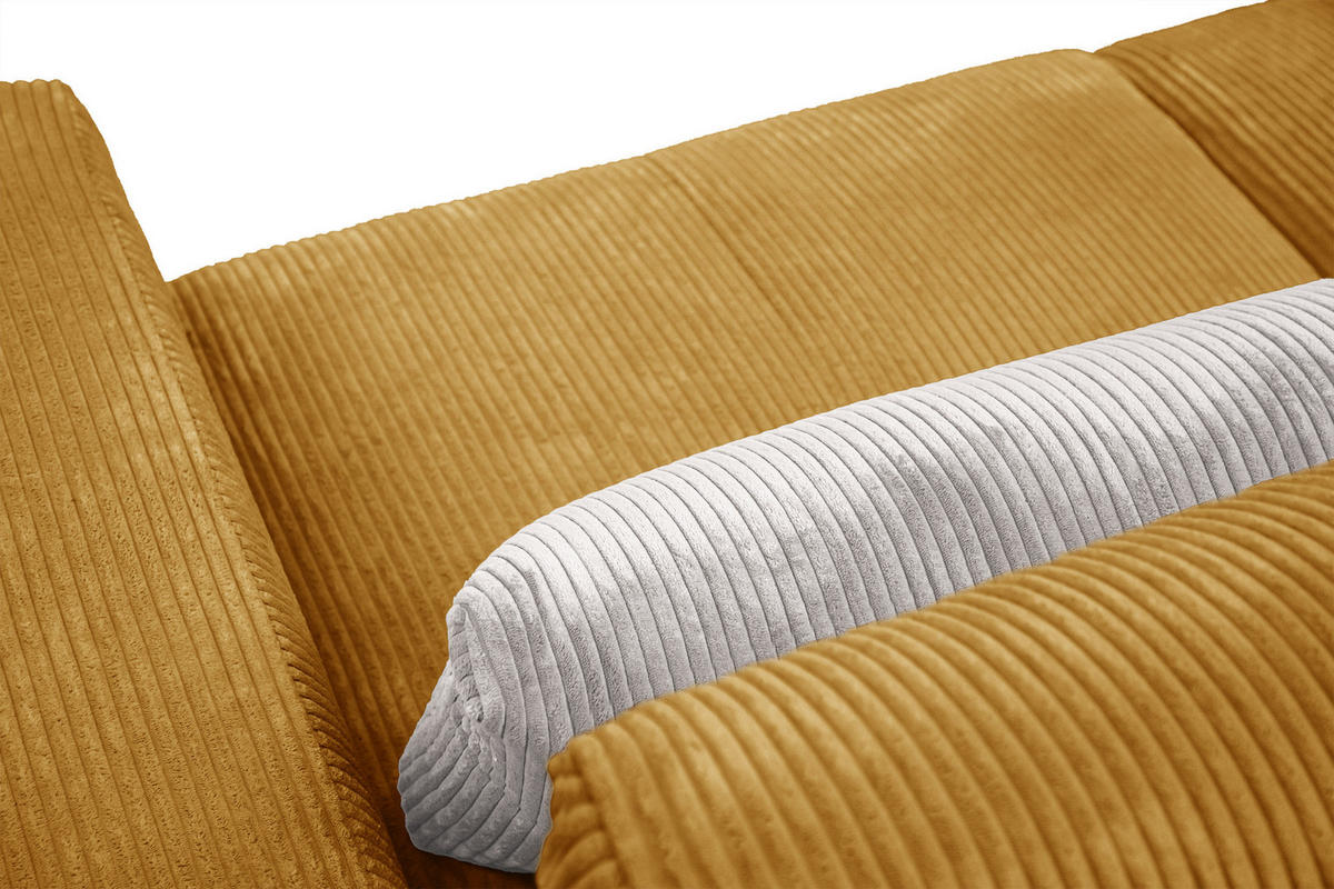 SOFA OLI 3-Sitzer, safran - Gelb, Holz/Textil (208/91/108cm) - Courtois Laville