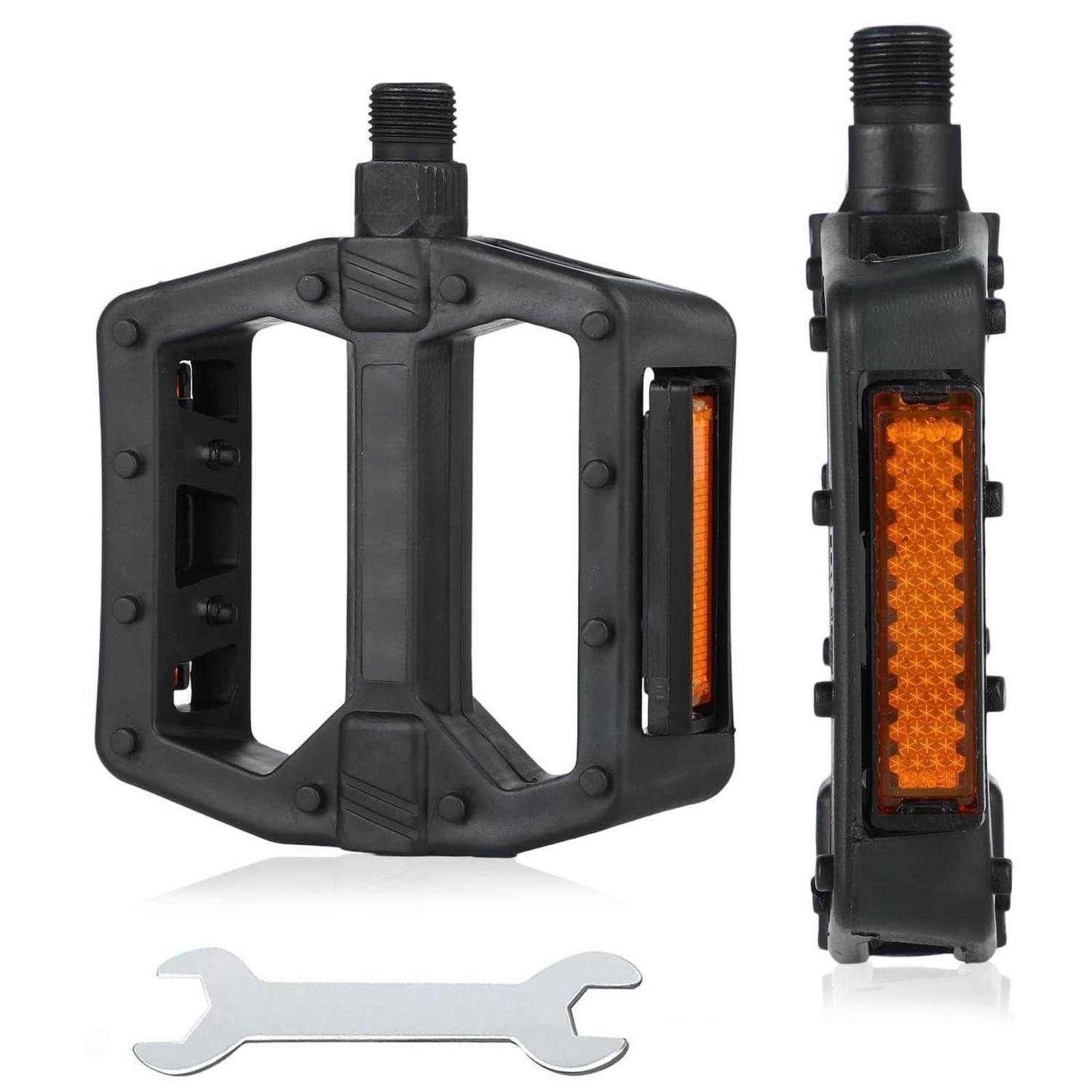 FAHRRADPEDALE mit Reflektoren Schwarz - Schwarz, Kunststoff (10/2.2/12cm)