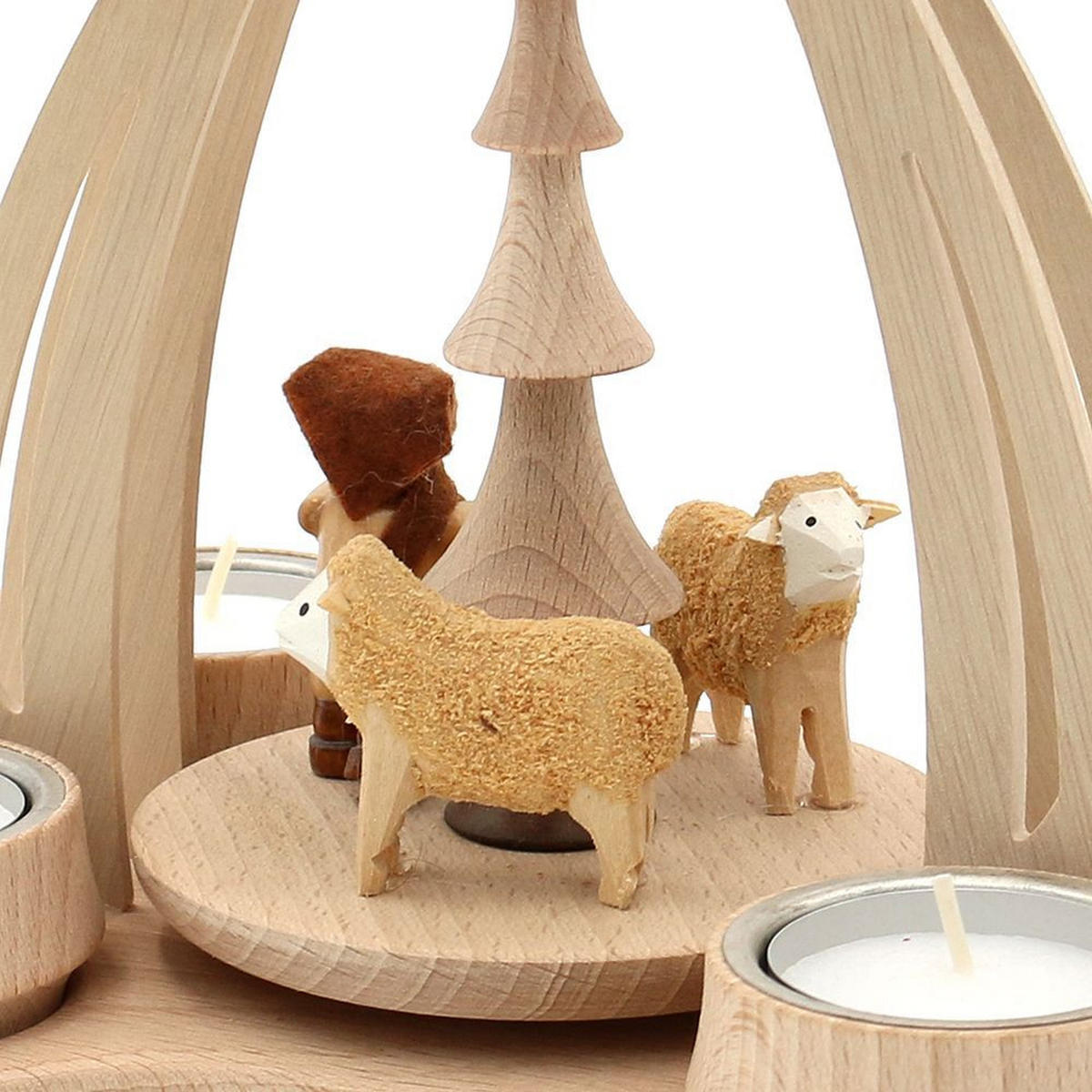 TISCH-PYRAMIDE Schafe Schäfer 14/18/24 cm - Multicolor, Holz (0.1/24/0.1cm) - Dekoteam24