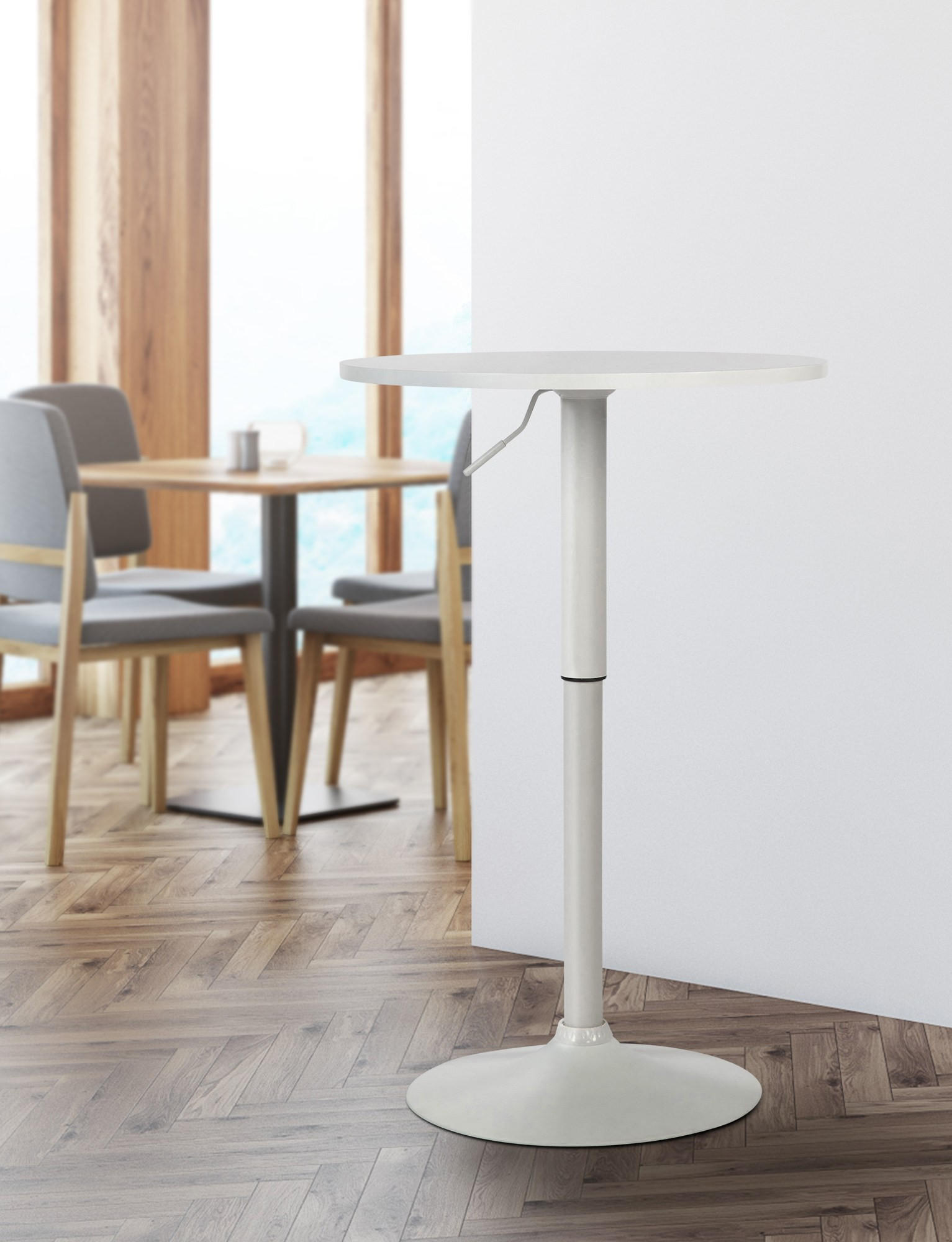 STEHTISCH rund 60 cm Holz weiß/weiß - Weiß, Holz/Metall (60/60/85cm) - CLP