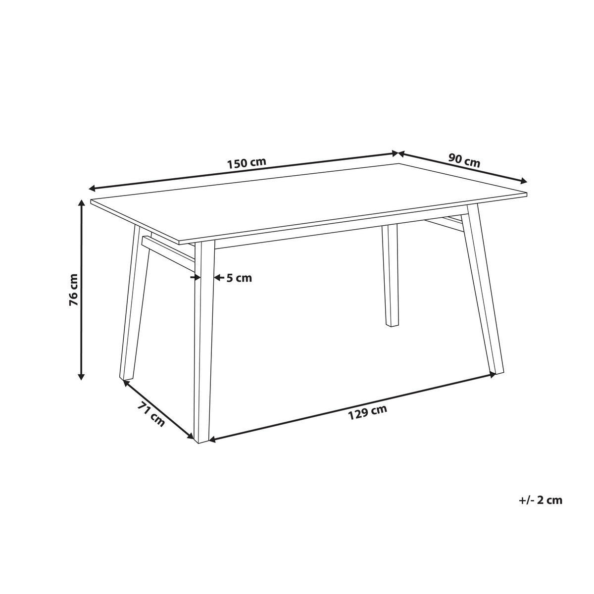 ESSTISCH 150/90 cm Helles Holz Varley - Hellbraun, Holzwerkstoff (150/90/76cm) - Beliani