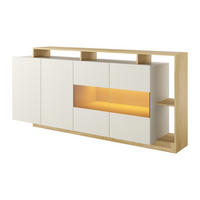 SIDEBOARD - 200cm x 43.6cm - Holzspan - beige, naturfarben hell - IDESIA - Beige, Holz (200/92.8/43.6cm) - Vente-Unique