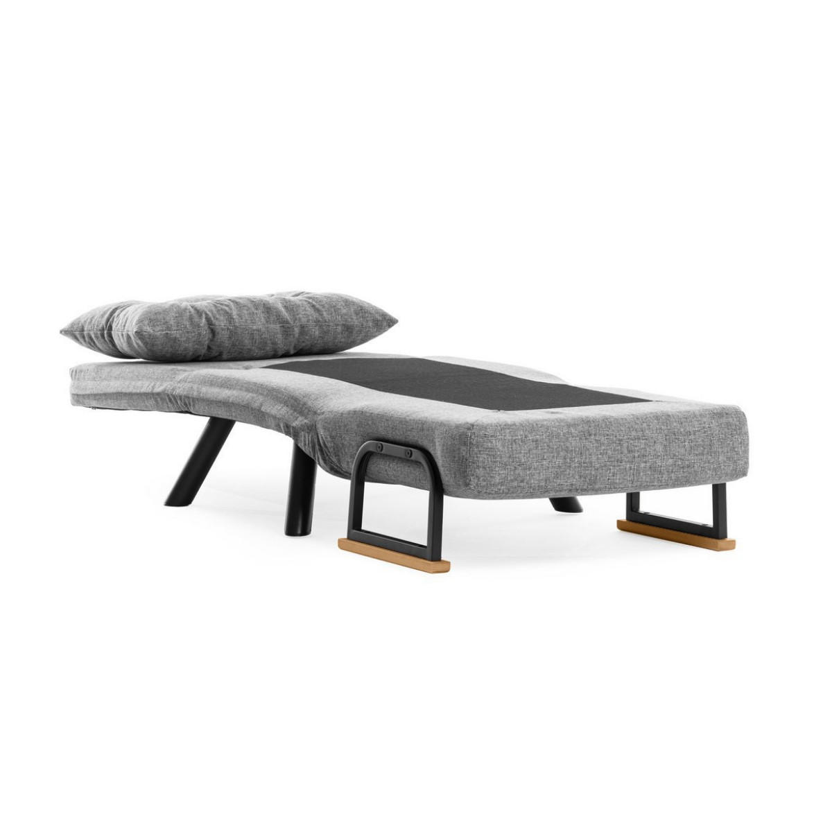 SESSEL mit Stoffbezug und Metallfüßen, umwandelbar 67/50/41 cm - Hellgrau, Metall (50/41/60cm) - Calicosy