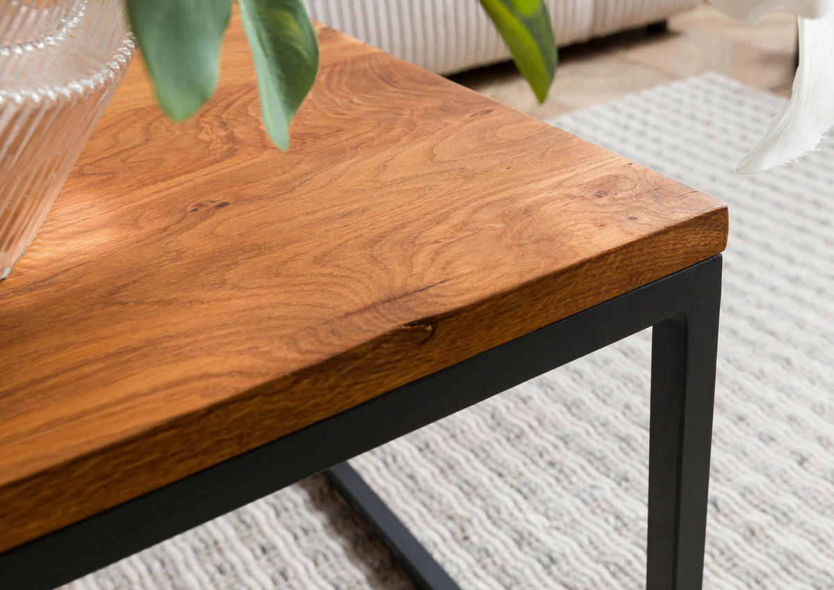 COUCHTISCH Wildeiche 80x80x43 natur geölt LOUNGE COLLECTION #08 - Naturfarben, Holz (80/80/43cm) - Massivmoebel24