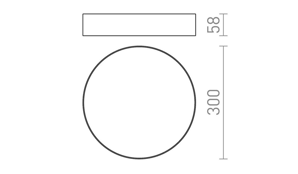 DECKENLEUCHTE Larisa R 30 schwarz 230V LED 30W - Schwarz, Metall (30/30/5.8cm)