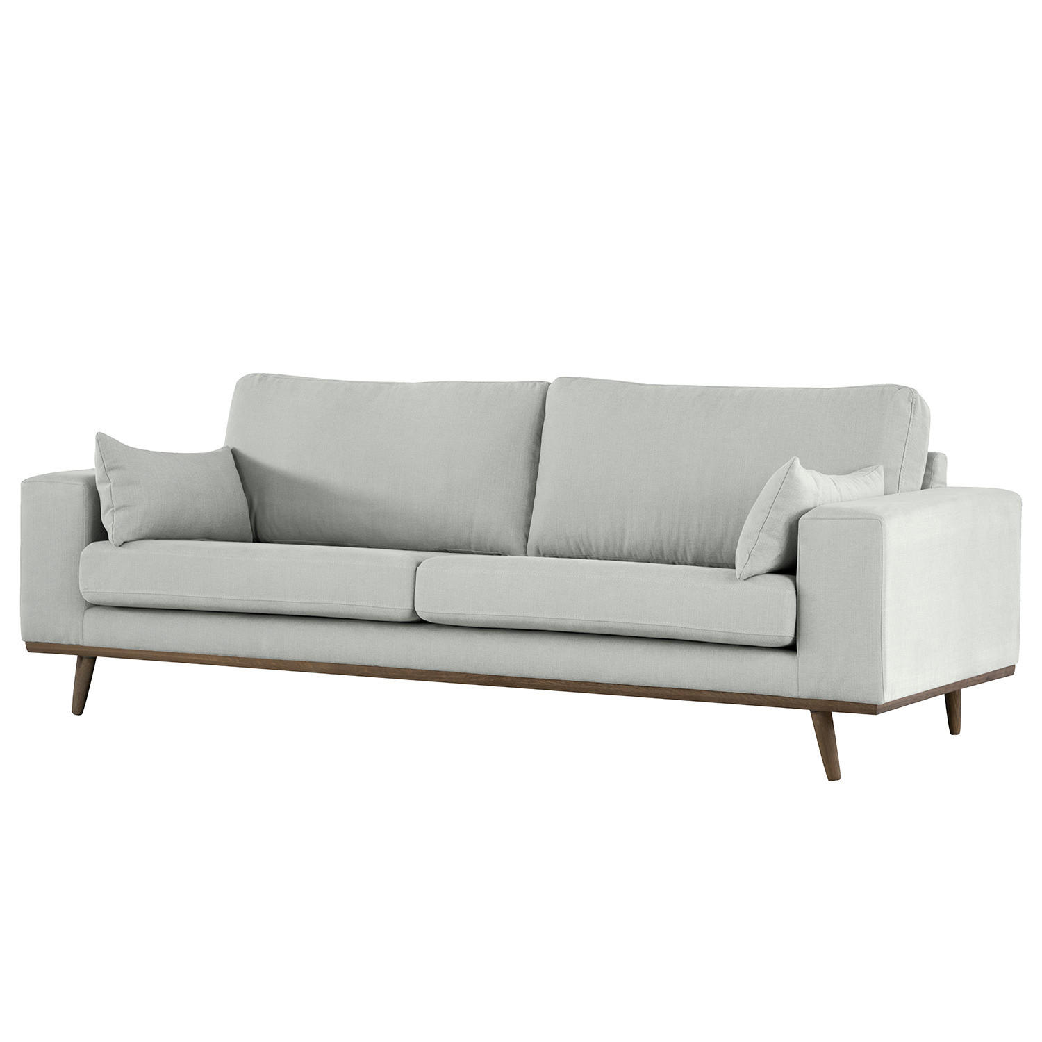 2-SITZER SOFA - Eichefarben/Grau, Naturmaterialien/Eichenholz (197/81/88cm) - home24