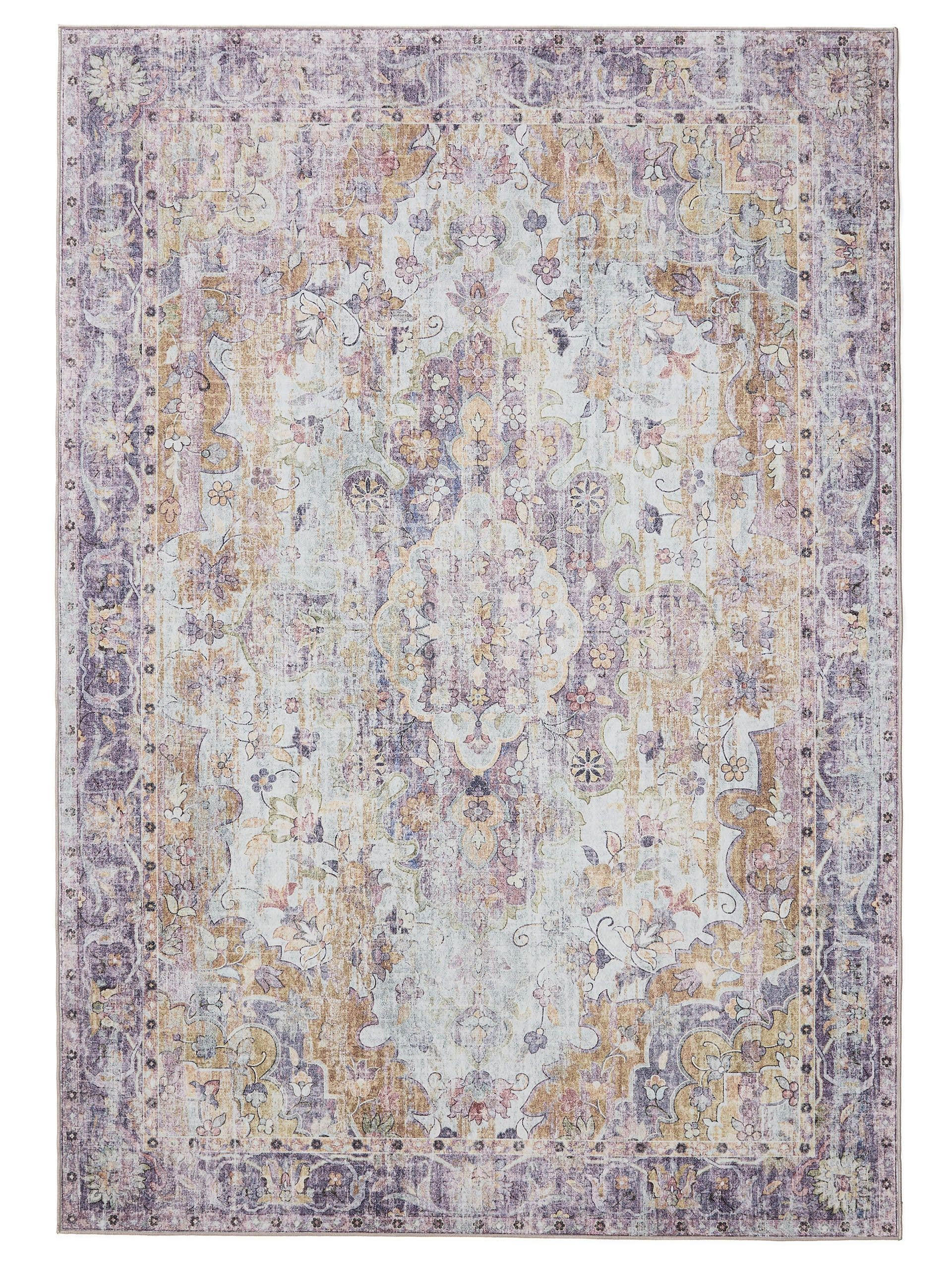 VINTAGE-TEPPICH George waschbar 80x150 cm - Lila/Multicolor, Kunststoff (80/150cm) - benuta