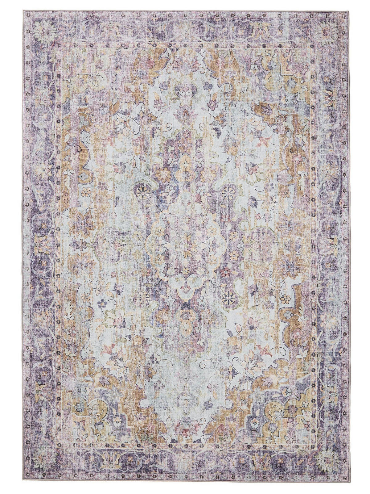 VINTAGE-TEPPICH George waschbar 80x150 cm - Lila/Multicolor, Kunststoff (80/150cm) - benuta