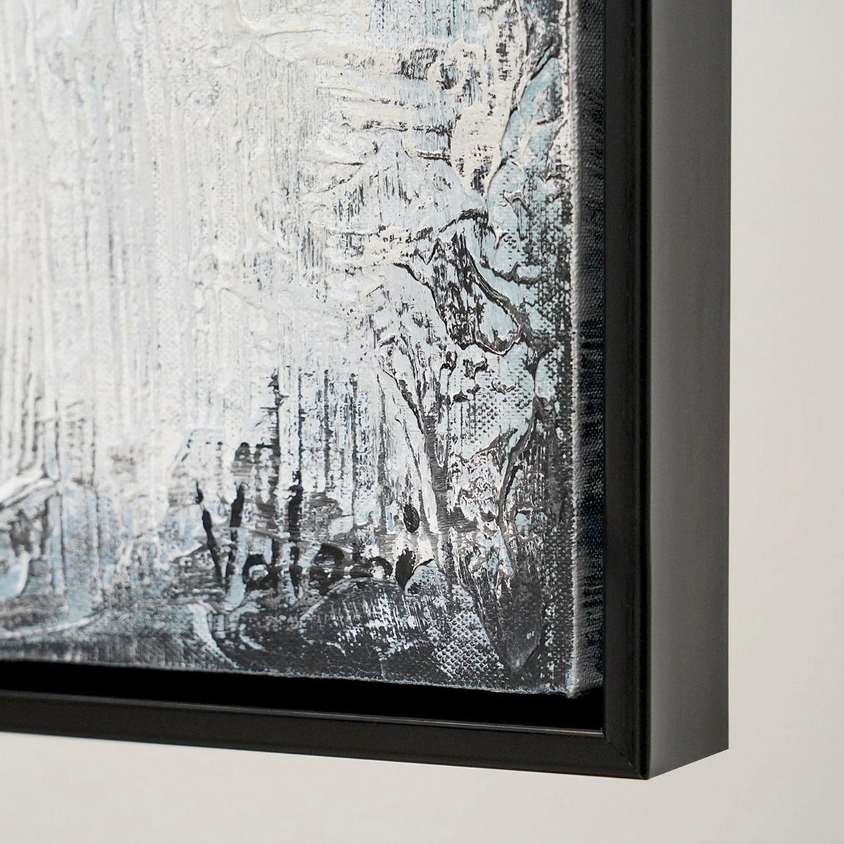 GEMÄLDE Glückliches Schaf Schattenfugenrahmen Schwarz 140x100 cm - Schwarz, Holz (140/100cm) - YS-art gallery