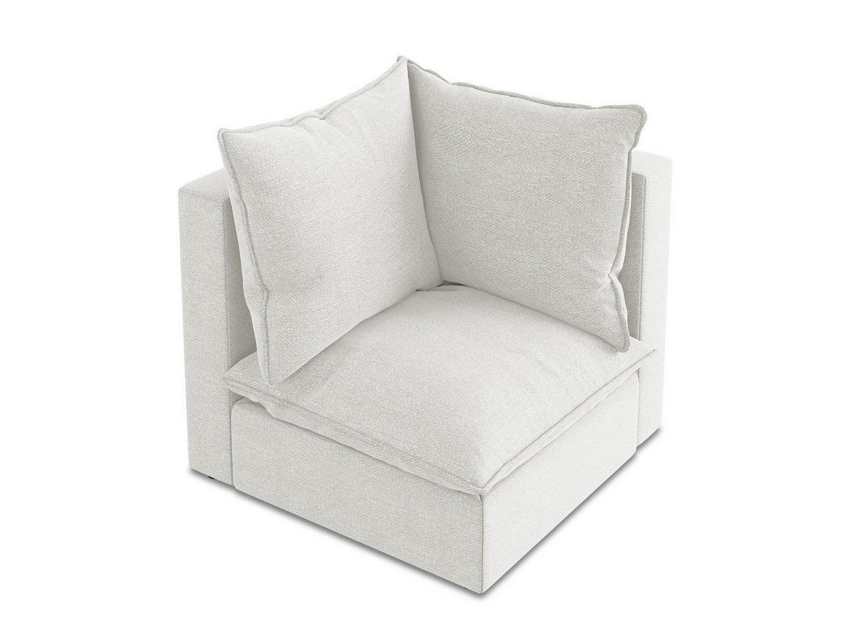 SOFAELEMENT Bouclé Stoff Weiß - Schwarz/Weiß, Holzwerkstoff/Kunststoff (90/77/90cm) - Makamii