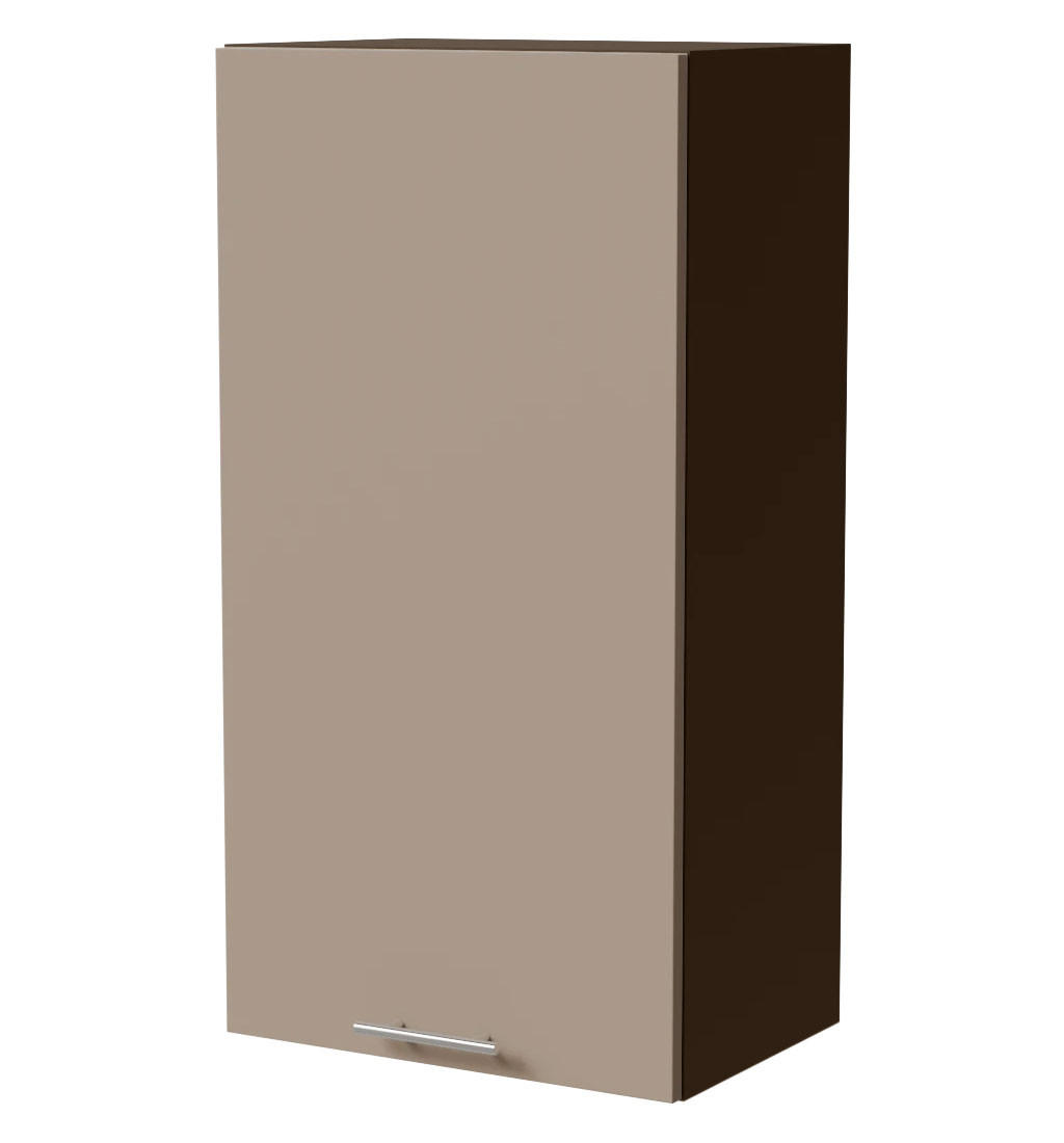 HÄNGESCHRANK Brerra W4/50 Lava / RAL 1019 graubeige Matt 50 / 32,5 / 96cm - Dunkelgrau/Graubraun, Holz/Holzwerkstoff (50/96/32.5cm) - Feldmann-Wohnen