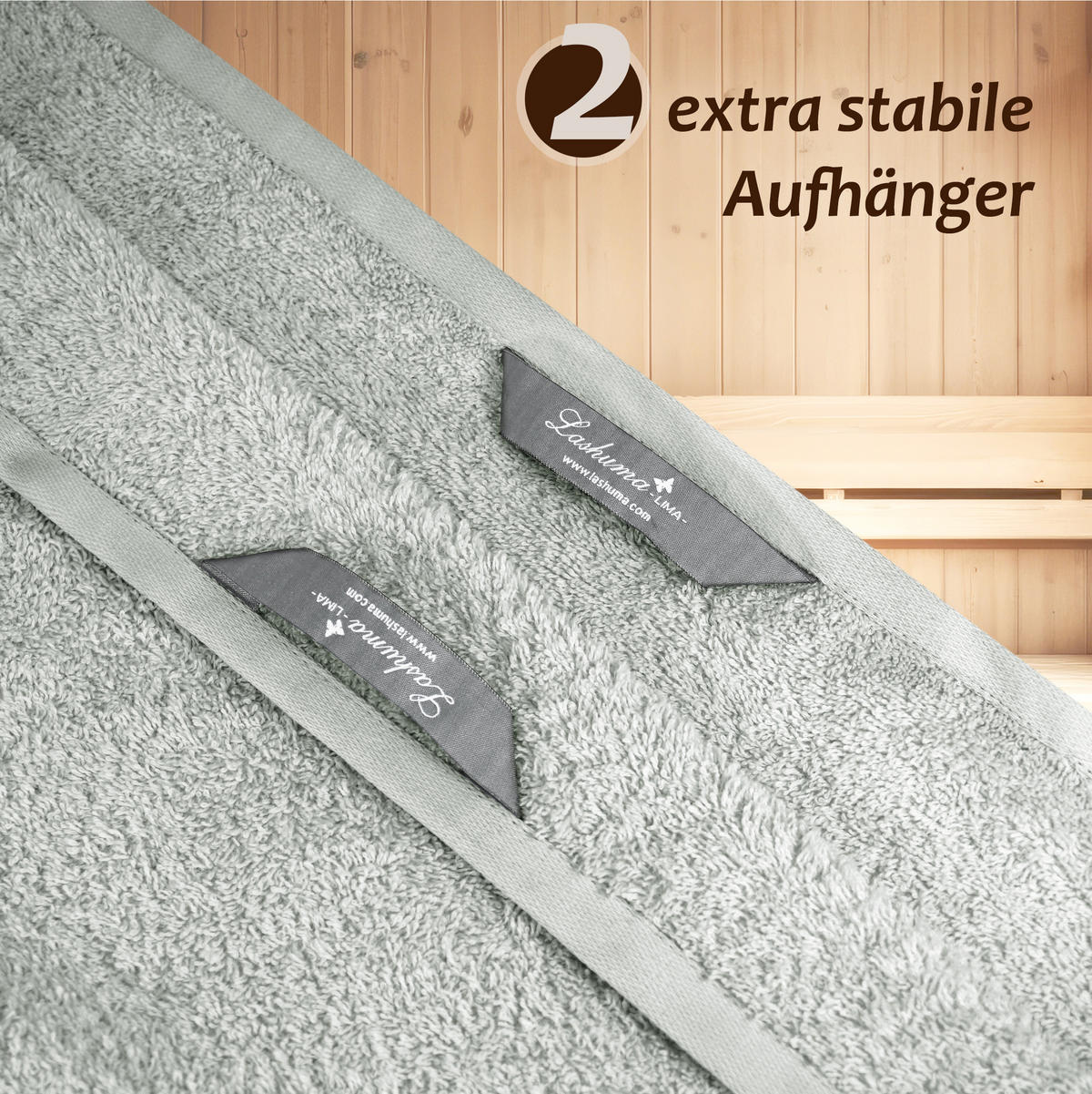 SAUNAHANDTUCH Lima Eisgrau 100x200 cm - Grau, Naturmaterialien (100/200cm) - Lashuma