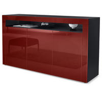 SIDEBOARD Valencia Bordeaux Hochglanz / Bordeaux Hochglanz - Bordeaux, Holzwerkstoff (155/92/40cm) - Vladon