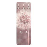 WANDGARDEROBE - Pusteblume Bokeh rosa 34/105 cm - Rosa, Holzwerkstoff (34/105/1.6cm) - Bilderwelten