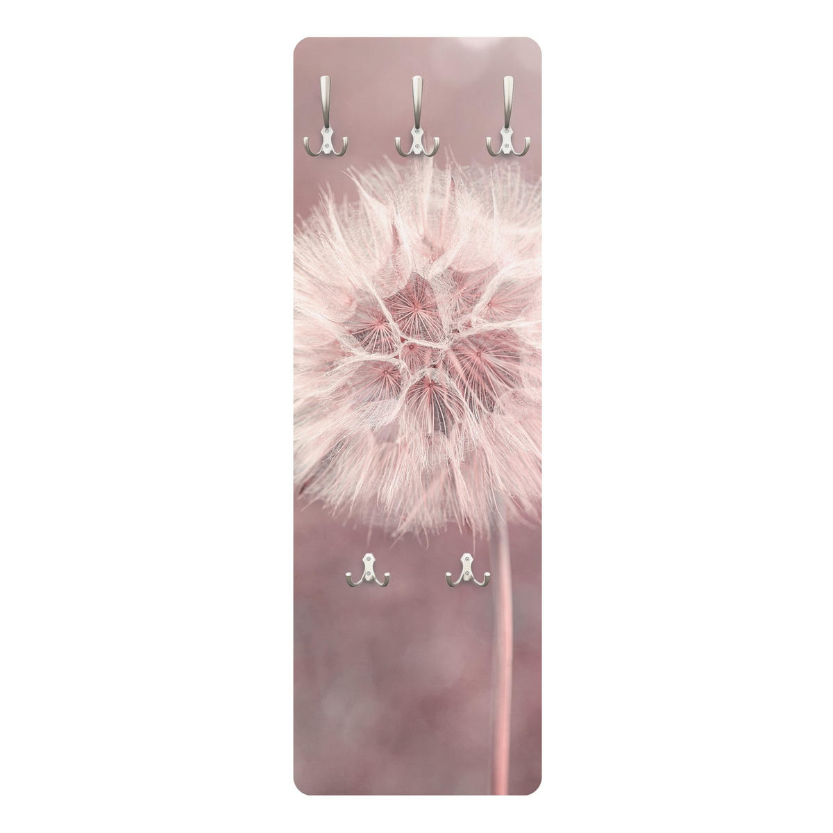 WANDGARDEROBE - Pusteblume Bokeh rosa 34/105 cm - Rosa, Holzwerkstoff (34/105/1.6cm) - Bilderwelten