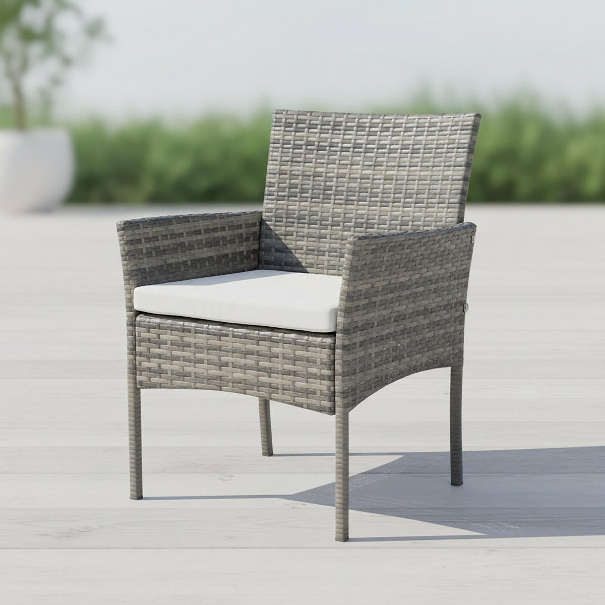 3-TLG.GARTENMÖBEL-SET - Grau, Glas/Kunststoff - Relaxdays