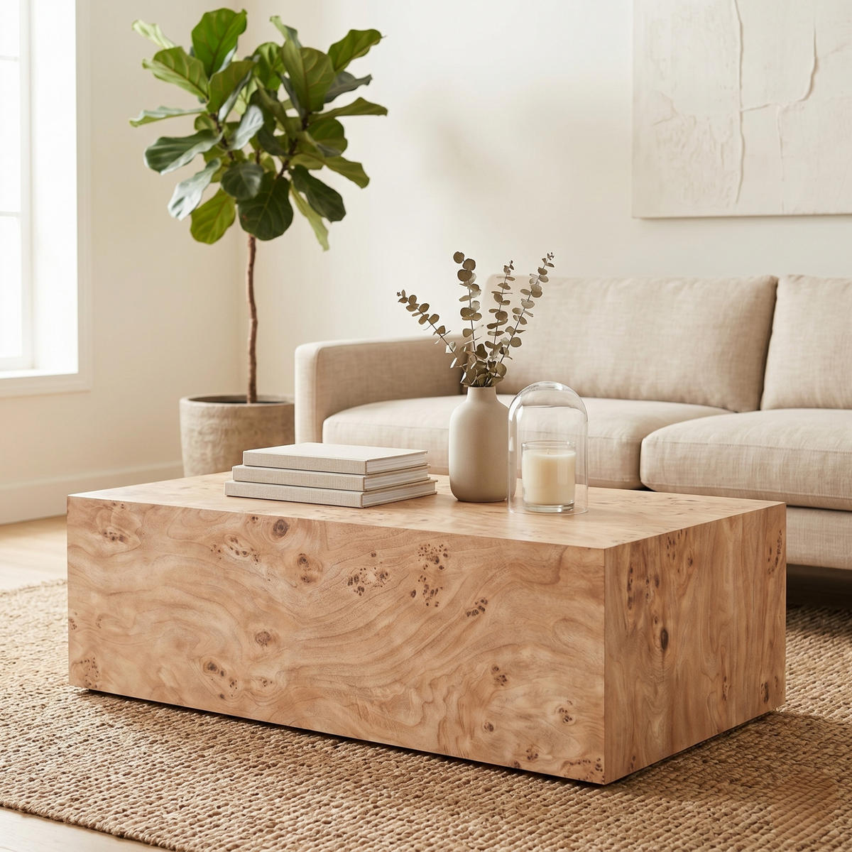 COUCHTISCH DE-37342 mit Holzoptik und stabiler Konstruktion Naturholz - Eichefarben, Holzwerkstoff (90/50/30cm) - ComfortXL