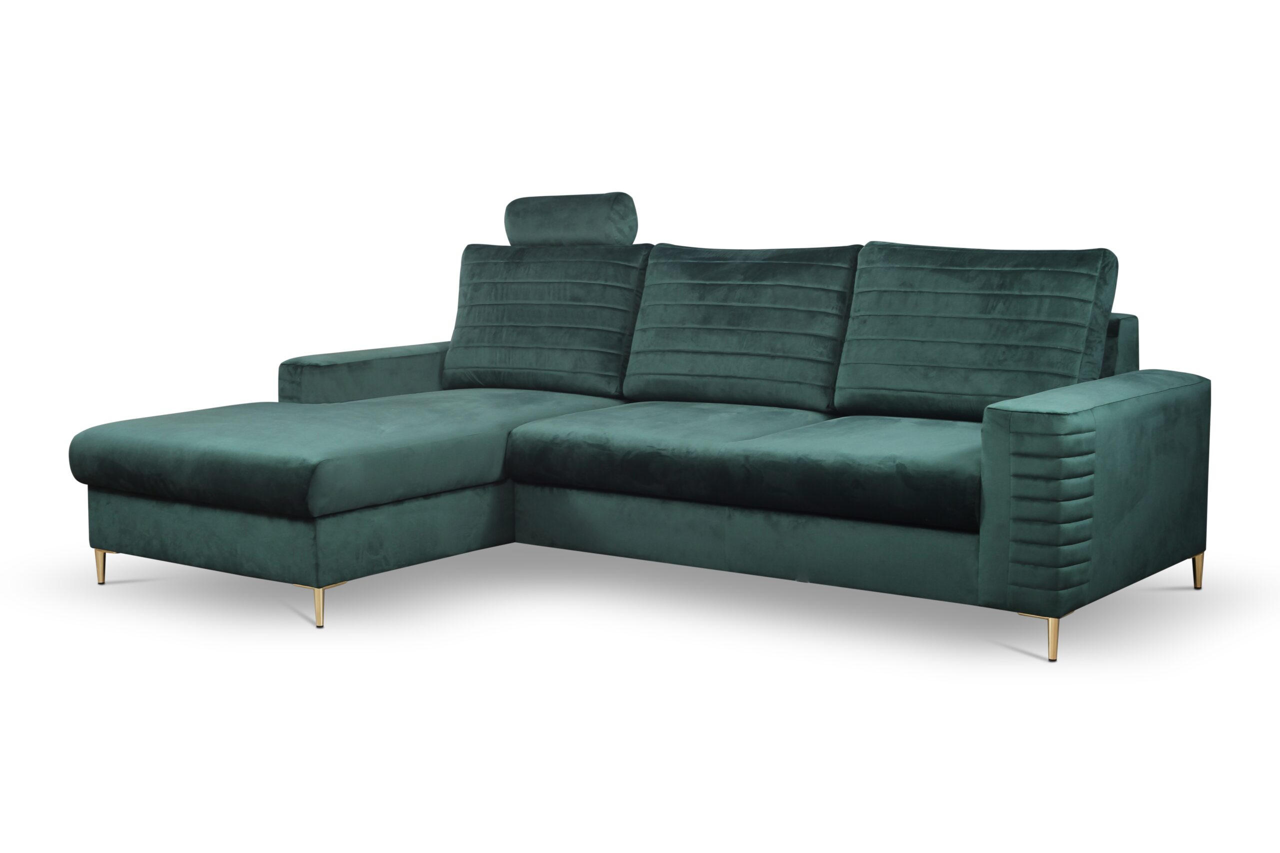 ECKSOFA NITRO L Grün (Velluto 27) - Grün, Holzwerkstoff (253/165cm) - Möblo