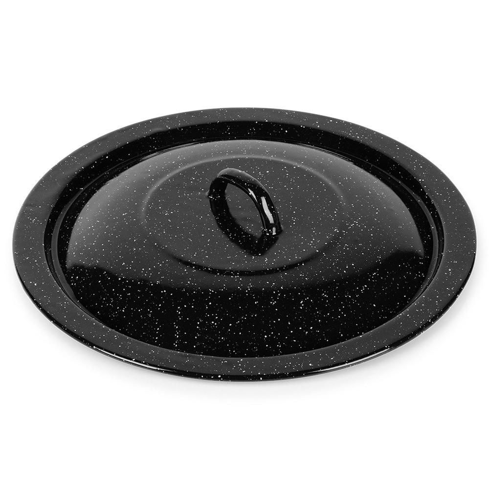 KESSELDECKEL emailliert 34 cm Schwarz - Schwarz, Metall (34/34/4cm) - Orion 