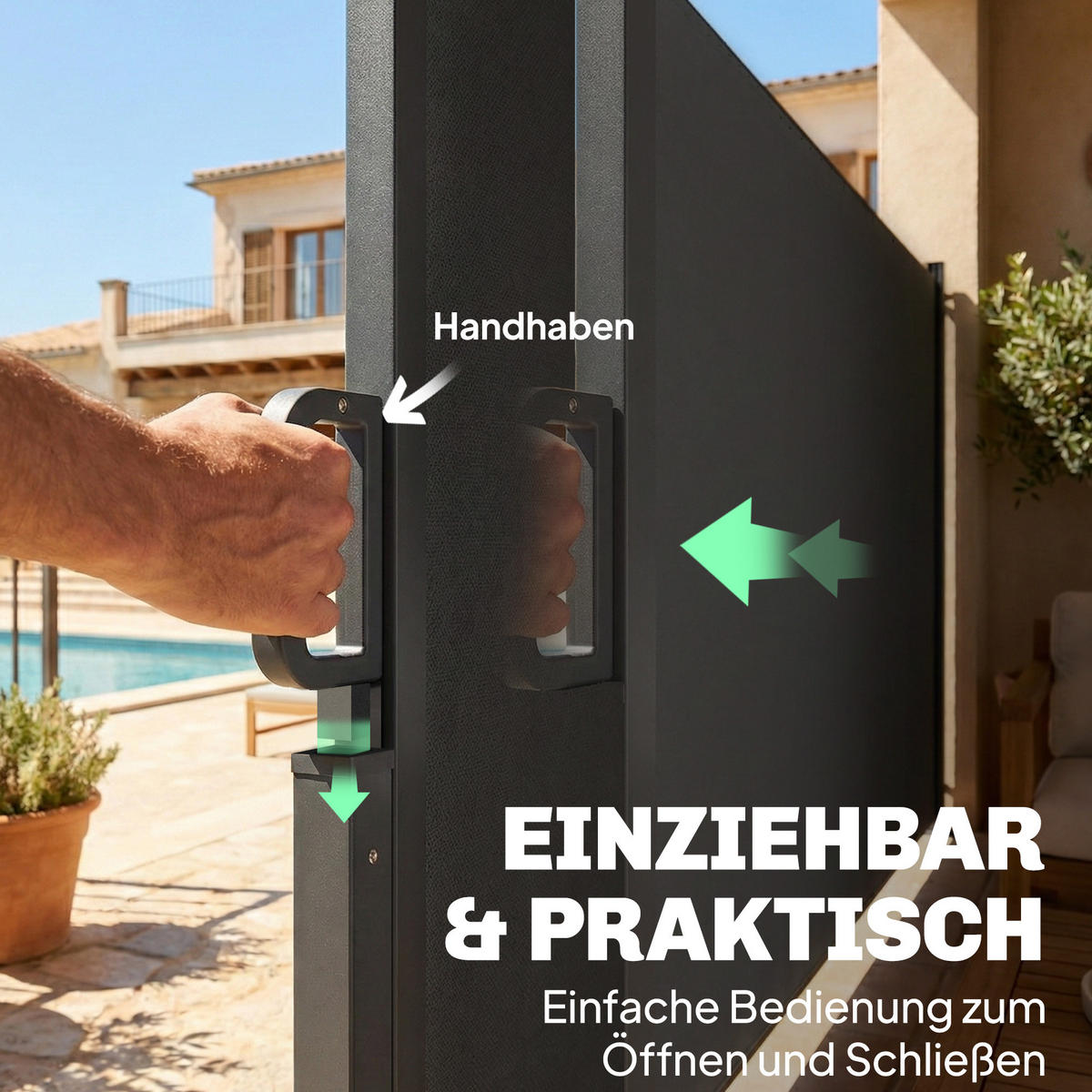 SEITENMARKISE Aluminium Polyester Dunkelgrau - Dunkelgrau, Metall (5/185/420cm) - Outsunny