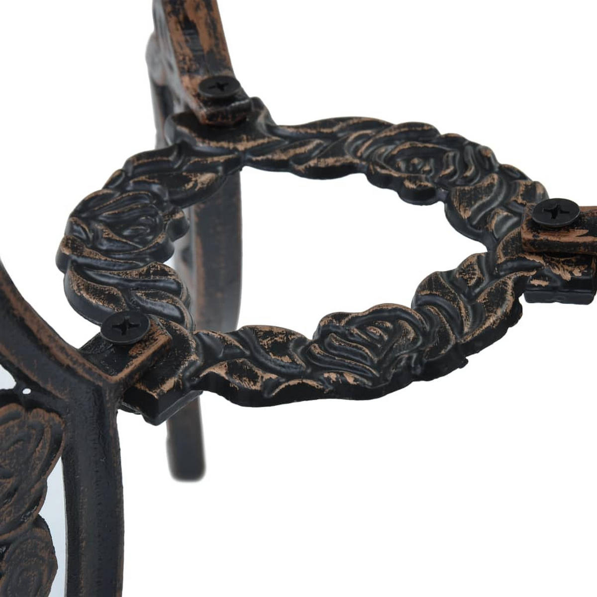 BISTRO-SET 3-teilig Aluminiumguss - Bronzefarben, Metall - vidaXL