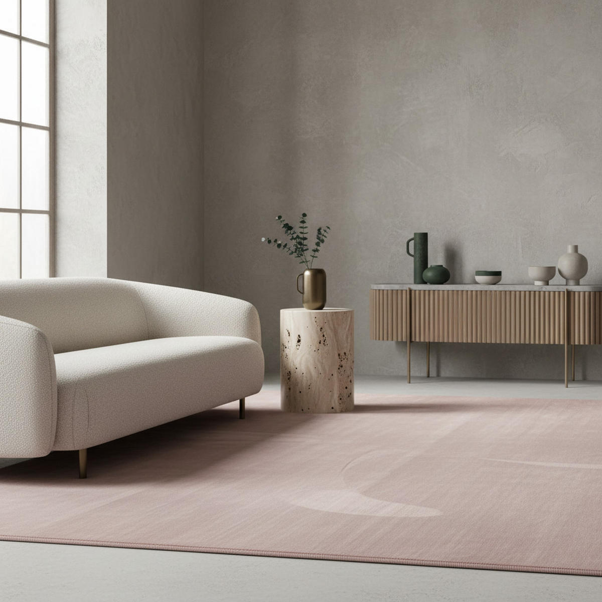 TEPPICH Kurzflor Uni-Farbe Microfaser Antirutsch Wohnzimmer waschbar Rosa Rechteckig 200x290 - Rosa, Textil (200/290cm) - KADIMA DESIGN