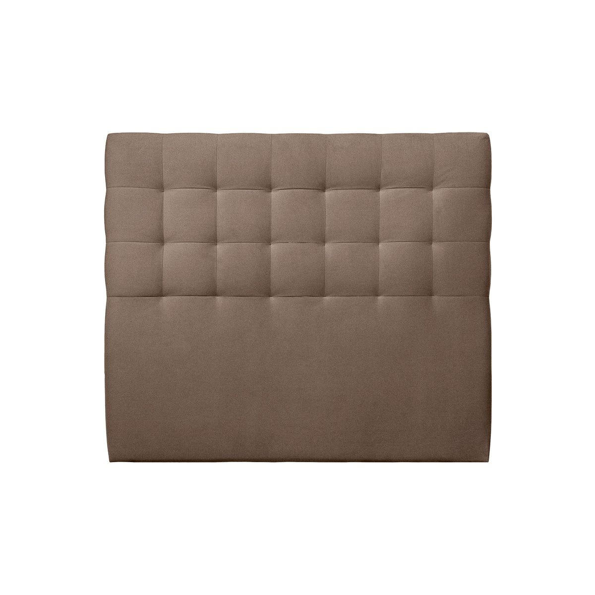 KOPFTEIL gepolstert - Gesteppt – taupefarbener Samtstoff - 200 cm - Taupe/Beige, Karton/Holz (200/120/10cm) - Sommeil de Plomb
